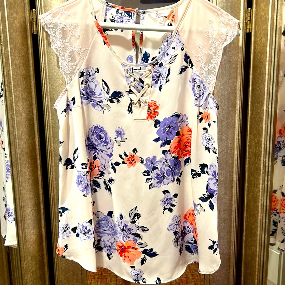 Floral cap sleeve candies top